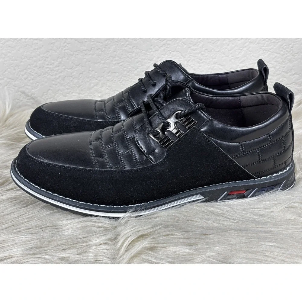Gatsby Leather Oxford Derby Shoes Mens 9 Black Comfort Classic Lace Up